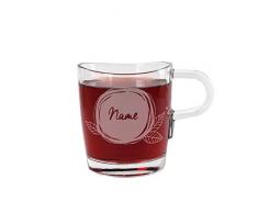 Leonardo Teeglas mit Gravur des Namens in das florale Design