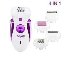 Epilierer Damen Epeliergerät für Frauen Damenrasierer Intimbereich Elektrisch Gesichtsepilierer Damenbart Entfernung Hornhautentferner Gesicht Epiliergerät Gesichtshaarentferner 4 in1 Wiederaufladbar