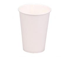 100x Hartpapierbecher, Trinkbecher, PE-beschichtetes Hartpapier, Weiß, 180 ml