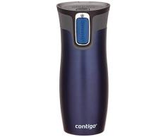 Contigo Thermobecher West Loop Autoseal, Edelstahl Isolierbecher, Reisebecher, Kaffebecher To Go, 100% dicht, auslaufsicher, hält bis zu 5h heiß/12h kalt, 470 ml, Blau