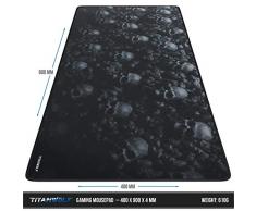 CSL-Computer Titanwolf XXL Speed Gaming Mauspad | 900 x 400mm | XXL Mousepad | Tischunterlage Large Size | mit Titanwolf-Motiv | verbessert Präzision und Geschwindigkeit | Rutschfest | Skull Design