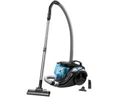 Rowenta RO3731 Compact Power Cyclonic; Beutelloser Staubsauger; Vacuum-Cleaner; Leise; 750 Watt; 1,5 Liter Fassungsvermögen; schwarz/blau