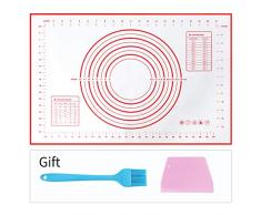 Backmatte Silikon Teigmatte, Baking Mat BPA frei, Wiederverwendbar Antihaft Teig Silikonmatte für Fondant Gebäck Pizza Matte 60 x 40 cm