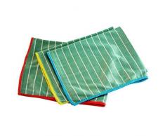 Bambus-Tuch Mega Set - Für streifenfreie Glas und Fenster Reinigung - mit dabei EIN Trockentuch, kleine und große Reinigungs Pads und 3 Bambustücher