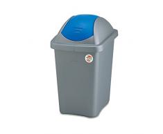 Mülleimer 30 Liter mit blauem Schwingdeckel robust und abwaschbar • Mülleimer Papierkorb Abfalleimer Abfallbehälter Mülltonne Eimer Mülltrennung