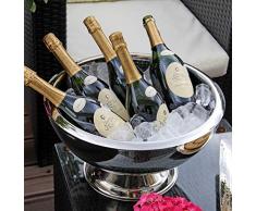 EDZARD 10,5 Liter Champagnerkühler Sektkühler Flaschenkühler Cadiz, innen gehämmert, Durchmesser 43 cm, doppelwandig für bessere Isolierleistung