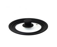 Linnuo Universaldeckel Silikon als Topfdeckel Pfannendeckel mit Dampfloch Silikonrand spülmaschinengeeignet platzsparend für Töpfe Pfannen 16,18,20 cm (16/18/20)