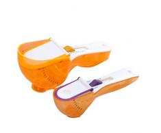 Scale Messlöffel Küchenzubehör Mengenlöffel Markierungsschaufel Präzise Schuppenlöffel Einstellbare Messbecher Zum Abwiegen von Saucen und Mehl und Löffel Set 2 Stück (Orange)