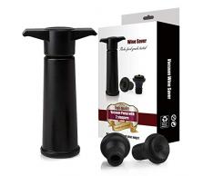 Wionfu Wine Saver Vakuumpumpe + 2 wiederverwendbare Weinflaschenverschlüsse und Getränke-Flaschenverschluss, hält Ihren Wein frisch