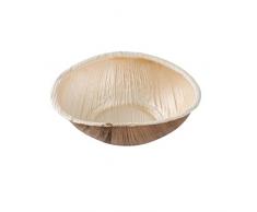 BIOZOYG Umweltfreundliches Einweggeschirr aus Palmblättern | 25 Stück Palmblatt Schale rund 275ml Ø13,5cm | Salat-Schüssel Dipschalen Suppenschale Servierschale Snackschale Einwegschale
