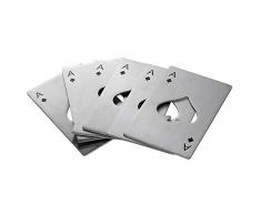 Vareone Flaschenöffner Kapselheber Kronkorkenöffner aus Edelstahl für Kreditkarten Spielkarten, 6 Packung