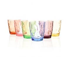 Urmelody Partybecher, farbig, bruchfest, aus Acryl, unzerbrechliche Trinkgläser aus recyceltem Tritan, Weingläser aus bruchsicherem Kunststoff, 4er-Set, 6 Colors, 6er-Set