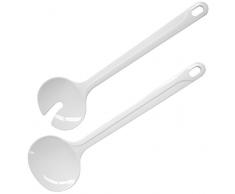 Fackelmann Salatbesteck 29,5 cm, Servierbesteck aus Kunststoff, Salatgabel und Salatlöffel (Farbe: Weiß oder Grün - nicht frei wählbar), Menge: 1 Stück