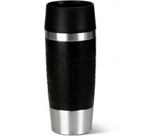Emsa 513361 Travel Mug Thermo-/Isolierbecher, Fassungsvermögen: 360 ml, hält 4h heiß/ 8h kalt, 100% dicht, auslaufsicher, Easy Quick-Press-Verschluss, 360°-Trinköffnung, schwarz