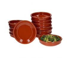 MamboCat Cazuela Set Tonschalen Ø 16 cm Größe M I 12 Tapas Schalen Creme Brulee Schälchen I Mediterrane Schalen Ton-Geschirr Mittelalter in hochwertiger Handarbeit I Vintage Schälchen Glasiert