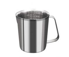 Liapianyun Rostfrei Edelstahl Aufschäumkännchen,Milchschaumkännchen Milchkanne Milchkännchen Messbecher Für Espresso Kaffee Milch,Silber