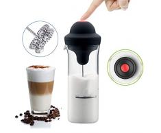 Milchaufschäumer Elektrisch Milchschäumer Batteriebetrieb batteriebetrieben Induktion elektrische Milchaufschaeumer Milk Frother Milch Aufschäumer für heiße und kalte Glas Krug 450 ml