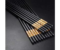 Youda 5 Paar Chinesisch Alloy Essstäbchen, Wiederverwendbare Klassischen Stil, Waschbar Für GeschirrspüLer, Premium Chinesische Drachen Essstäbchen-Set