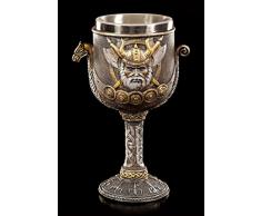 Wikinger Kelch - Emblem mit Drakkar Schiff | Deko Figur Met Wein Krug