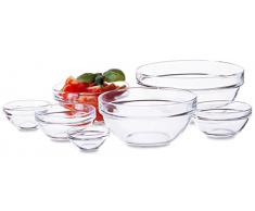 Luminarc, Serie Empilable, Schüssel 10.5 cm, im 6-er Set, stapelbare Obstschalen, Glasschüsseln in zeitlosem Design