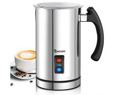 NWOUIIAY Milchaufschäumer 500W 240ml Automatischer elektrischer in Edelstahl Leiser Betrieb Geeignet für kalte und warme Aufschäumen Antihaftbeschichtung Schnellschaum