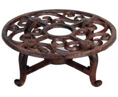 Esschert Design Stövchen, Warmhalteplatte im antik Design, aus Gusseisen, in braun, ca. 19 cm x 19 cm x 7,1 cm