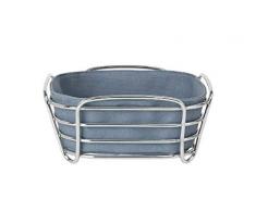 Blomus DELARA Brotkorb, Stahl verchromt, Baumwolle, Flint Stone, S