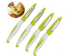 BESLIME 4pcs Schäler - Sparschäler Kartoffelschäler Spargelschäler Apfelschäler Gemüseschäler Pendelschäler, Universalschäler, für Obst Gemüse
