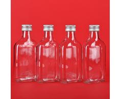 20 leere Glasflaschen 200ml Tasche mit Schraubverschluss zum selbst Abfüllen 0,2 Liter l Likörflaschen Schnapsflaschen Essigflaschen Ölflaschen kleine Saftflaschen mit Verschluss Deckel Höhe 15,5 cm von slkfactory