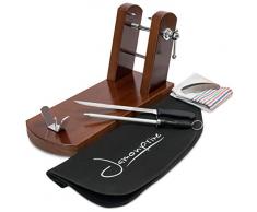 Schinkenhalter Nussbaum + Messer + Wetzstahl + Schinkenabdeckung + Küchentuch + Pinzette - Jamonprive