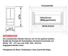 ORGA-BOX® Besteckeinsatz 217 x 474 mm für Blum Tandembox + ModernBox