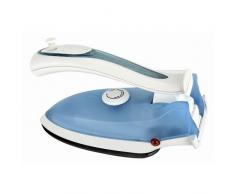 Team Kalorik Reise-Dampfbügeleisen, Edelstahlsohle, 50 ml Wassertank, 800 W, TKG DAT 1000, Kunststoff, Metall, Weiß/Blau