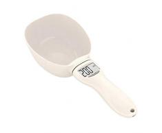 POPETPOP- Mini Digital Haustier Hund Katze Löffelwaage Elektronische Messlöffel Haushaltswaren Pet Food Waage für Home Kitchen - 250 ml (Weiß)