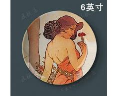 shovv Dekorative Teller Wandbehang Teller 8-Zoll-Platte Dekorative Platte Hängen Platte Set Keramikplatte Dekorative Platte Wand Fototablett