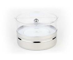 APS 11847 Kühlschale -TOP FRESH- Ø 22cm, H: 14cm, 2,5 Liter Set bestehend aus: - 1 Fuß aus 18/10 Edelstahl, - 1 Schale aus Polycarbonat, - 1 Kühlakku - 1 klappbarer Deckel aus