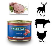 veritas Hundemenü Hundefutter nass - Gourmet Sorte Fleischtopf - Nassfutter für Erwachsene Hunde I Geflügel Rind Pansen - Hundenassfutter (5X 200g)
