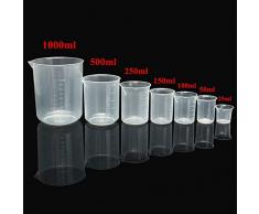 TuToy 25 Ml Bis 1000 Ml Messumfangbehälter Aus Durchsichtigem Kunststoffbecher Für Laborzwecke - 250 Ml