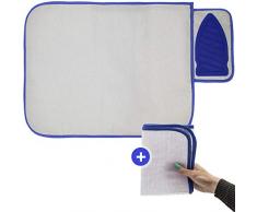 Estethi Bügelunterlage für Tisch, Bügeldecke mit Silikon-Abstellfläche, hitzebeständige + Faltbare Reise Bügelmatte für Dampf-Bügeleisen (71 x 50cm)