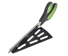 Lezed Pizza Schneider, Pizza Schere Pizza Schneiden Edelstahl Pizza Schere Abnehmbare Multifunktionale Schaufel Pizza Schere Handlich Flexibel Backen Schere Lebensmittel Küchenschere (Grün)