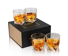 KANARS Whiskey Gläser Set, Bleifrei Kristallgläser, Whisky Glas, Schöne Geschenk Box, 4-teiliges, 300ml, Hochwertig
