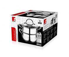 Bergner Gourmet - Pastatöpfe Edelstahl mit Deckel 18x9 cm 2.2l induktionsgeeignet
