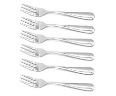 YFOX 6 Stück Edelstahlgabel Kuchengabel Obstgabel können spülmaschinengeeignet Werden