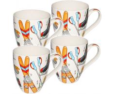 alles-meine.de GmbH 2 Stück _ Kaffeetassen / Henkeltassen - 500 ml - Wintersport - Ski & Schlittschuhe & Curling - groß - Jumbotasse - Keramik / Porzellan - Teetasse - Mikrow..