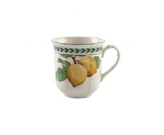 Villeroy & Boch French Garden Modern Fruits Jumbo Becher Zitrone, 480 ml, Premium Porzellan, Weiß/Bunt