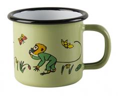 Muurla - Henkelbecher - Kaffeebecher - Emaillebecher - Motiv: Herr Nilsson - grün 150 ml