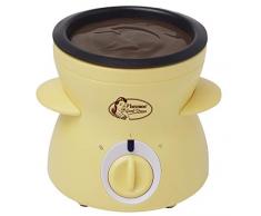 Bestron Schokoladen-Fondue im Retro Design, Sweet Dreams, 25 Watt, Gelb