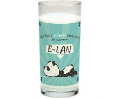 Hope und Gloria 45666 Trink-Glas mit Tier-Motiv Panda-Bär, mit Spruch Habe heute keine Verbindung zu meinem E-LAN, Wasser-Glas, 50 cl