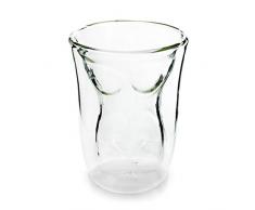 Partyglas im Liquid Lady Design - Doppelwand Durchsichtig ca. 150 ml - Cocktail Glas für Hausbar & Partys - Grinscard