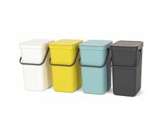 Brabantia 109805 Abfallbehälter Sort & Go, 12 L Abfalleimer, Plastik, grau, 49 x 20 x 36.5 cm
