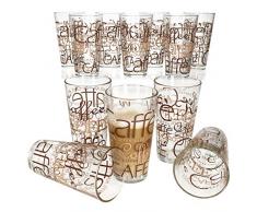12er Set Latte Macchiato Glas 39cl stapelbar Coffee Dekor
